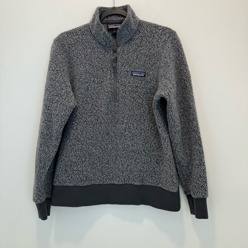 PATAGONIA W's Woolyester Fleece Pullover Women M Gray 1/4 Zip Outdoor Casual